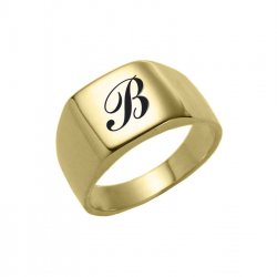 18K Gold Plated Rounded Square Ring 