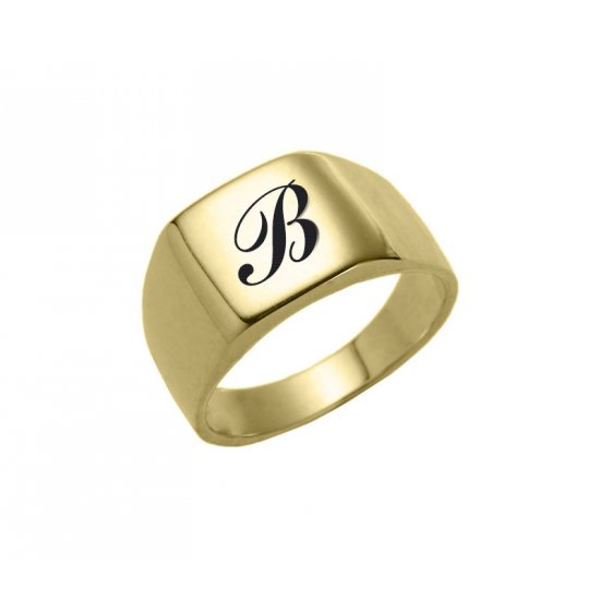 18K Gold Plated Rounded Square Ring 