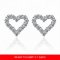 Heart- Shape Design Sterling Silver Full Cubic zircon  Diamond Earrings 
